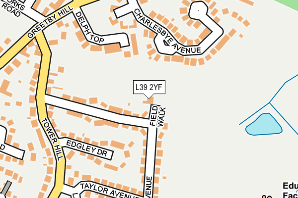 L39 2YF map - OS OpenMap – Local (Ordnance Survey)