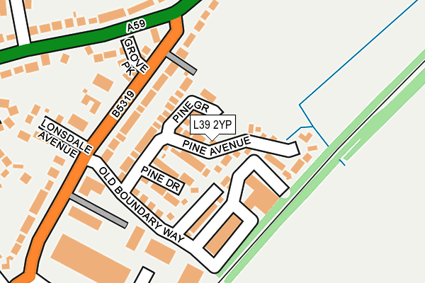 L39 2YP map - OS OpenMap – Local (Ordnance Survey)