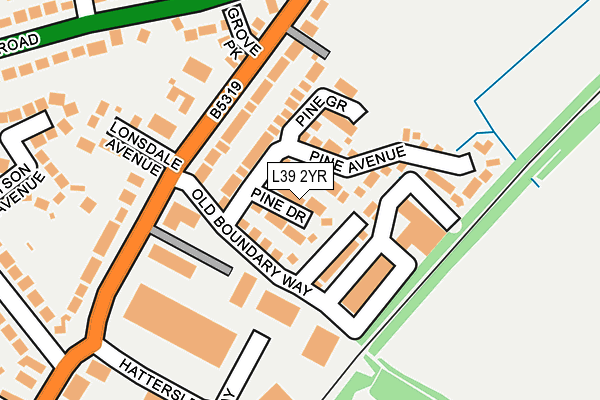 L39 2YR map - OS OpenMap – Local (Ordnance Survey)