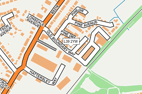 L39 2YW map - OS OpenMap – Local (Ordnance Survey)