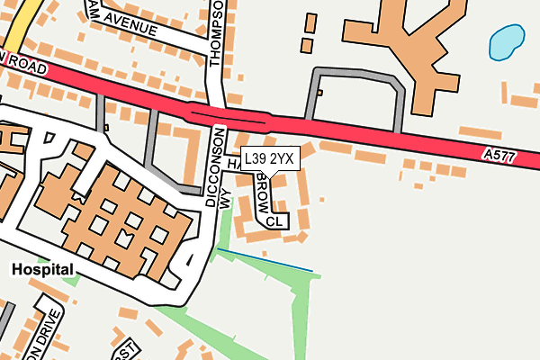 L39 2YX map - OS OpenMap – Local (Ordnance Survey)