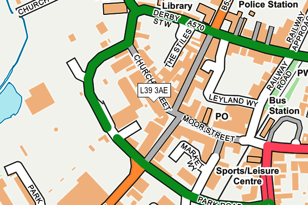 L39 3AE map - OS OpenMap – Local (Ordnance Survey)