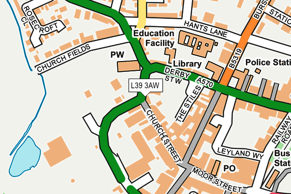 L39 3AW map - OS OpenMap – Local (Ordnance Survey)
