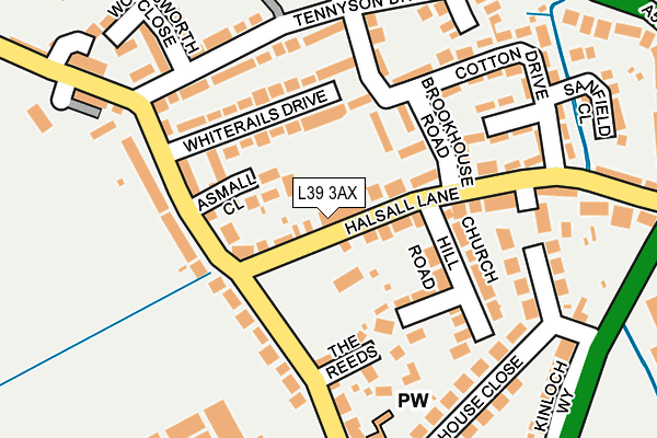 L39 3AX map - OS OpenMap – Local (Ordnance Survey)
