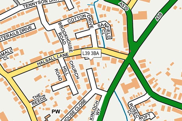 L39 3BA map - OS OpenMap – Local (Ordnance Survey)