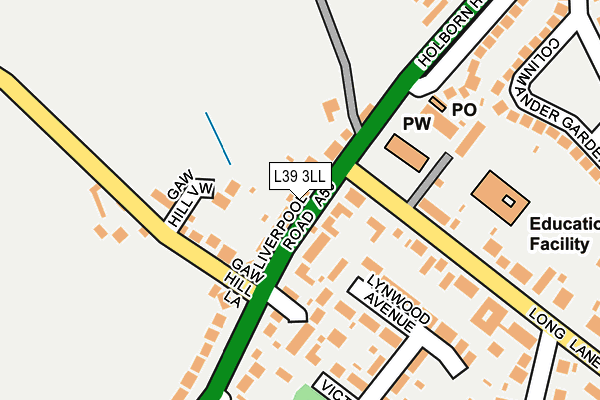 L39 3LL map - OS OpenMap – Local (Ordnance Survey)