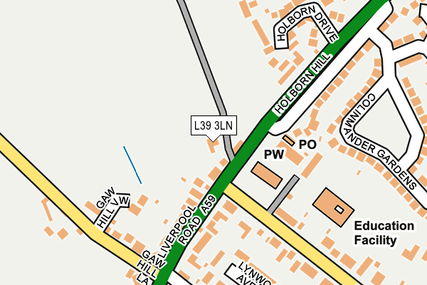 L39 3LN map - OS OpenMap – Local (Ordnance Survey)