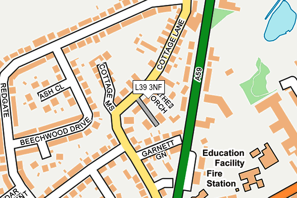 L39 3NF map - OS OpenMap – Local (Ordnance Survey)