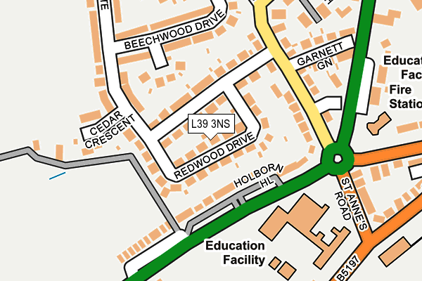 L39 3NS map - OS OpenMap – Local (Ordnance Survey)