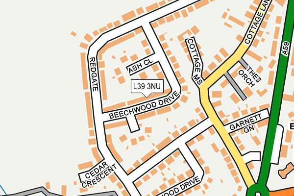 L39 3NU map - OS OpenMap – Local (Ordnance Survey)