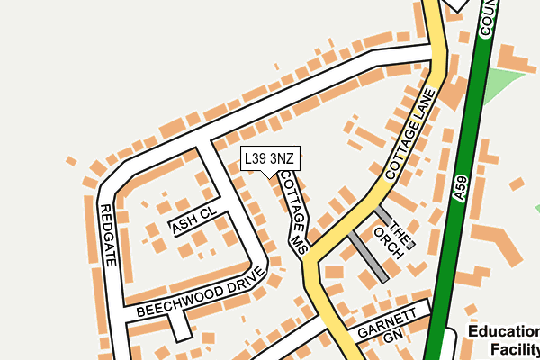 L39 3NZ map - OS OpenMap – Local (Ordnance Survey)