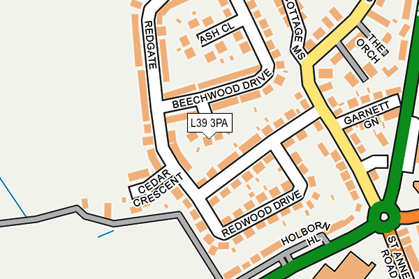 L39 3PA map - OS OpenMap – Local (Ordnance Survey)