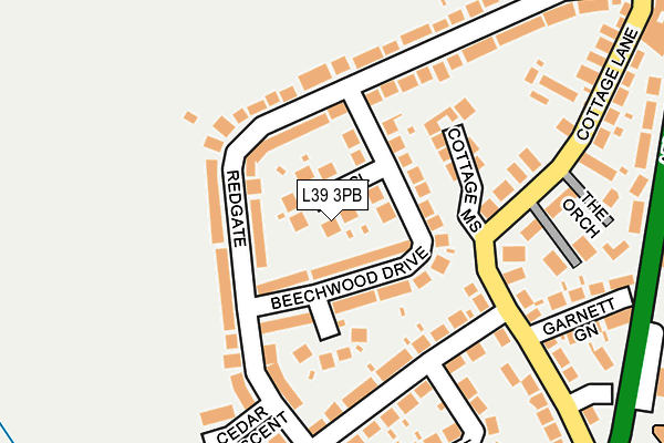 L39 3PB map - OS OpenMap – Local (Ordnance Survey)