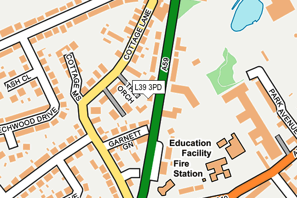 L39 3PD map - OS OpenMap – Local (Ordnance Survey)