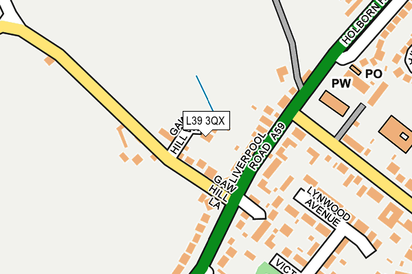 L39 3QX map - OS OpenMap – Local (Ordnance Survey)
