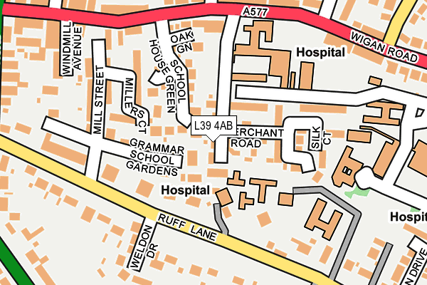 L39 4AB map - OS OpenMap – Local (Ordnance Survey)