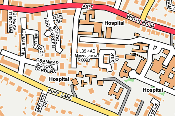 L39 4AD map - OS OpenMap – Local (Ordnance Survey)