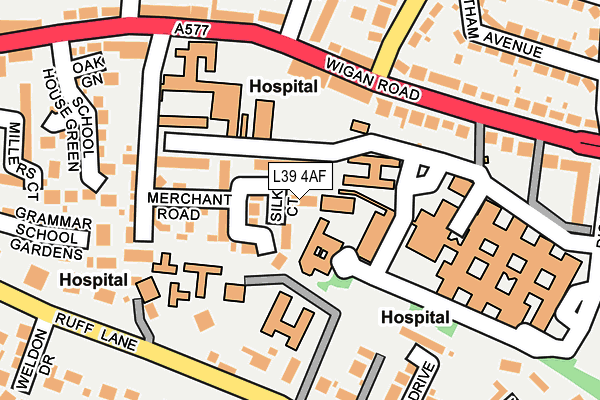 L39 4AF map - OS OpenMap – Local (Ordnance Survey)