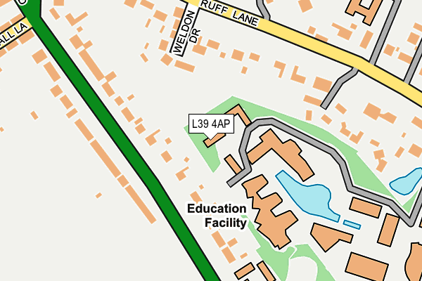 L39 4AP map - OS OpenMap – Local (Ordnance Survey)