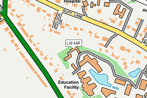 L39 4AR map - OS OpenMap – Local (Ordnance Survey)