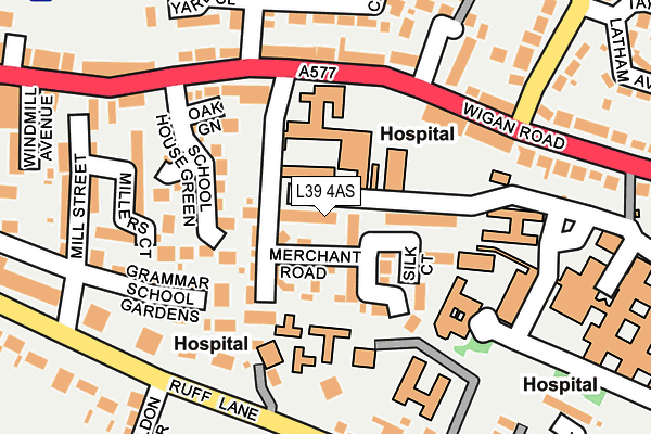 L39 4AS map - OS OpenMap – Local (Ordnance Survey)