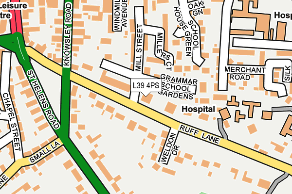 L39 4PS map - OS OpenMap – Local (Ordnance Survey)