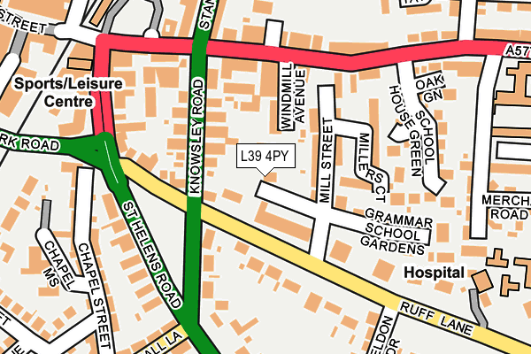 L39 4PY map - OS OpenMap – Local (Ordnance Survey)
