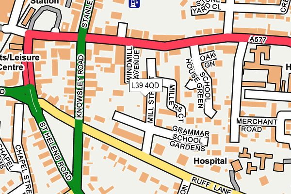 L39 4QD map - OS OpenMap – Local (Ordnance Survey)