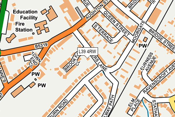 L39 4RW map - OS OpenMap – Local (Ordnance Survey)