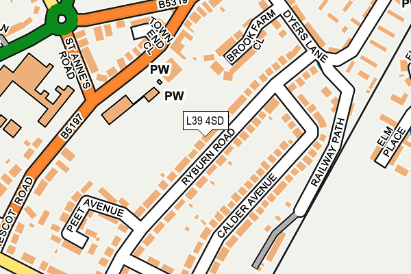 L39 4SD map - OS OpenMap – Local (Ordnance Survey)