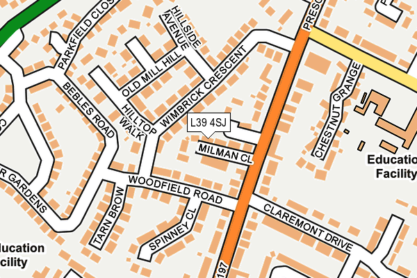 L39 4SJ map - OS OpenMap – Local (Ordnance Survey)