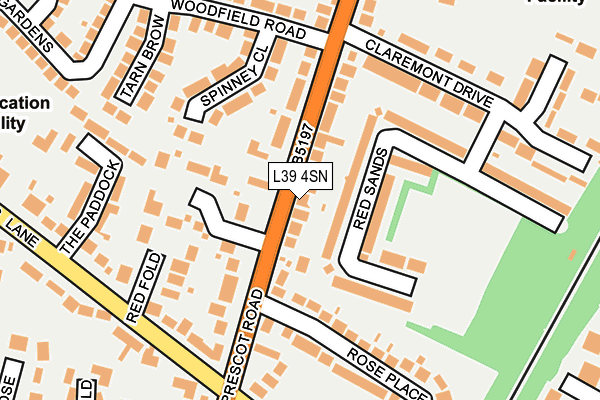 L39 4SN map - OS OpenMap – Local (Ordnance Survey)