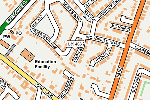 L39 4SS map - OS OpenMap – Local (Ordnance Survey)