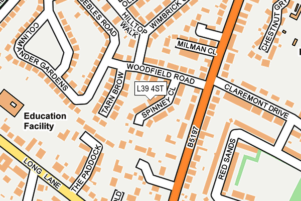 L39 4ST map - OS OpenMap – Local (Ordnance Survey)