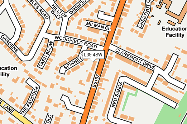 L39 4SW map - OS OpenMap – Local (Ordnance Survey)