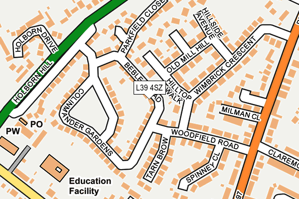 L39 4SZ map - OS OpenMap – Local (Ordnance Survey)