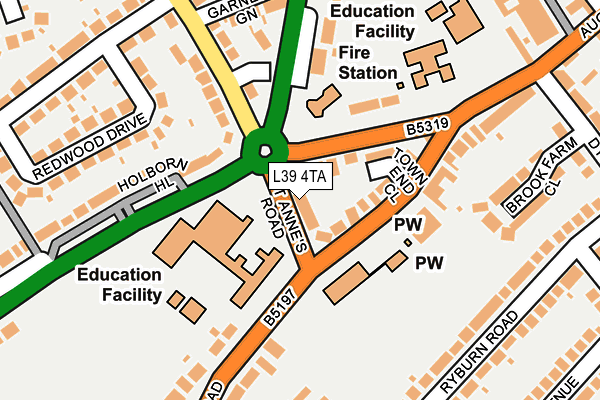 L39 4TA map - OS OpenMap – Local (Ordnance Survey)
