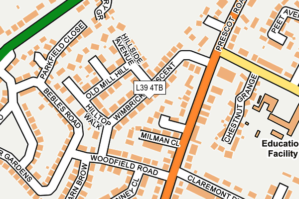 L39 4TB map - OS OpenMap – Local (Ordnance Survey)