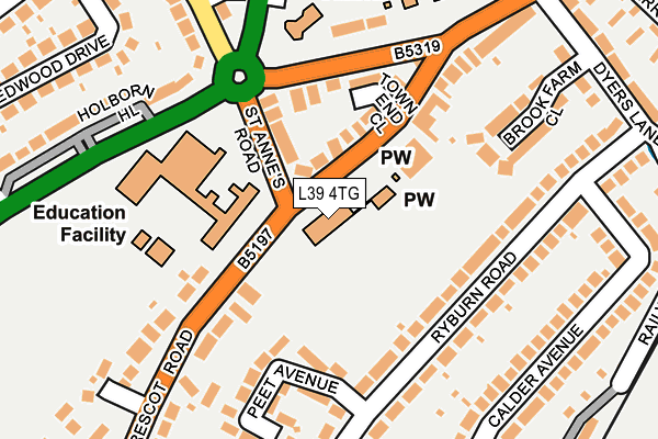 L39 4TG map - OS OpenMap – Local (Ordnance Survey)