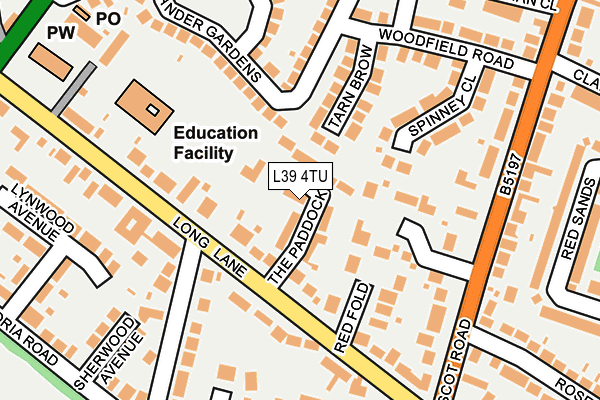 L39 4TU map - OS OpenMap – Local (Ordnance Survey)