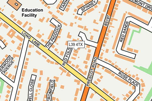 L39 4TX map - OS OpenMap – Local (Ordnance Survey)