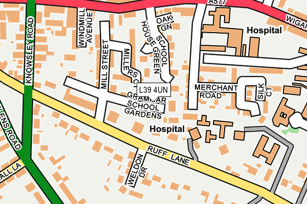 L39 4UN map - OS OpenMap – Local (Ordnance Survey)