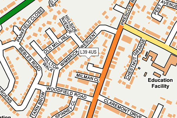 L39 4US map - OS OpenMap – Local (Ordnance Survey)