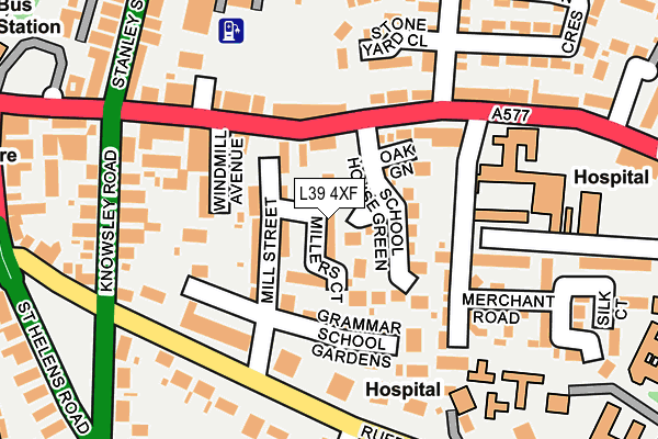 L39 4XF map - OS OpenMap – Local (Ordnance Survey)