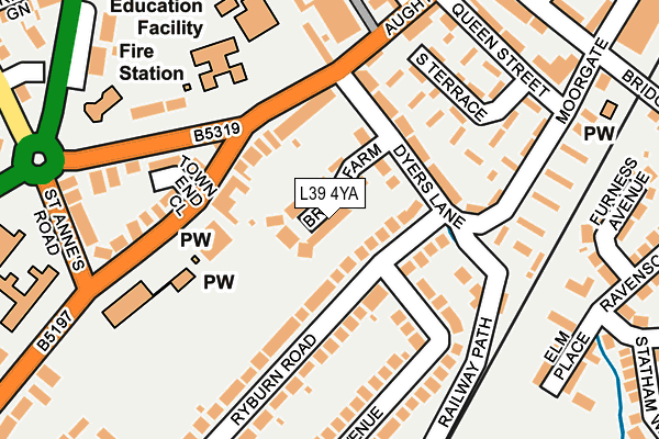L39 4YA map - OS OpenMap – Local (Ordnance Survey)