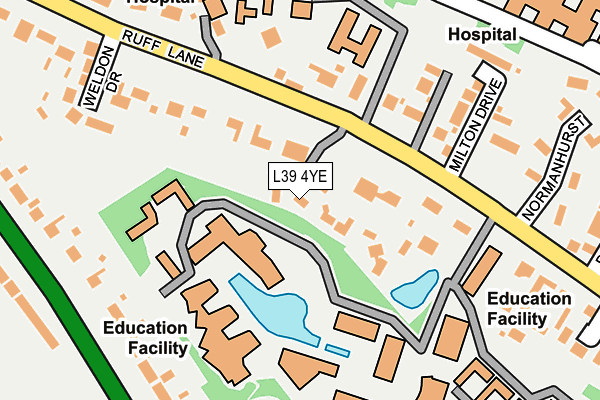 L39 4YE map - OS OpenMap – Local (Ordnance Survey)