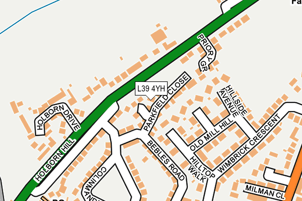 L39 4YH map - OS OpenMap – Local (Ordnance Survey)