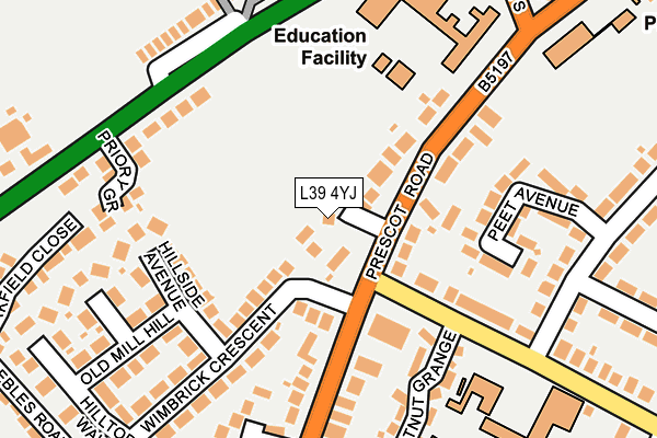 L39 4YJ map - OS OpenMap – Local (Ordnance Survey)