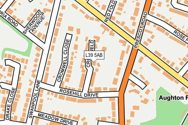L39 5AB map - OS OpenMap – Local (Ordnance Survey)