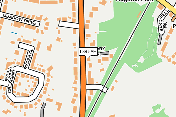 L39 5AE map - OS OpenMap – Local (Ordnance Survey)